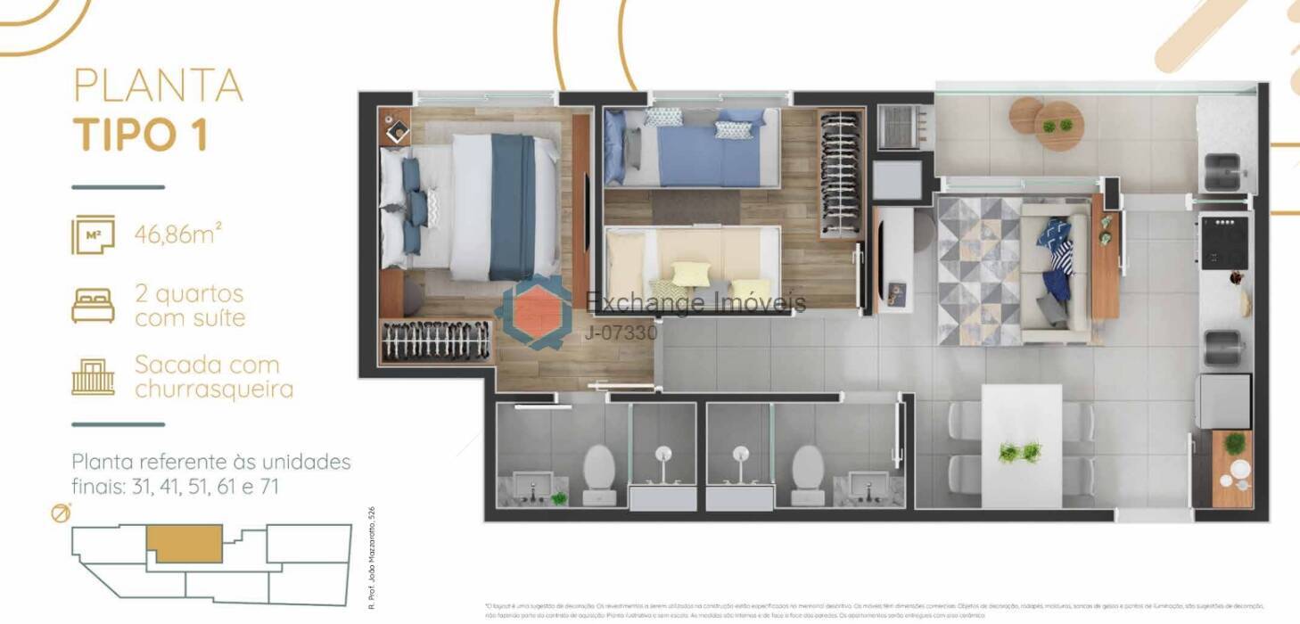 Apartamento à venda com 2 quartos, 46m² - Foto 8